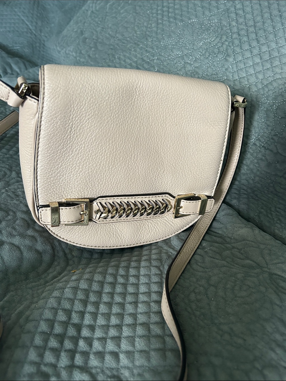 Diane von Furstenberg Leather Crossbody Bag Beige/Cream